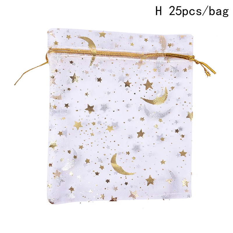 

25 шт. модные ювелирные изделия, Тюлевая сумка на шнурке, подарочная сумочка для свадебной вечеринки, милая звезда, органайзер для ювелирных изделий, сумочка