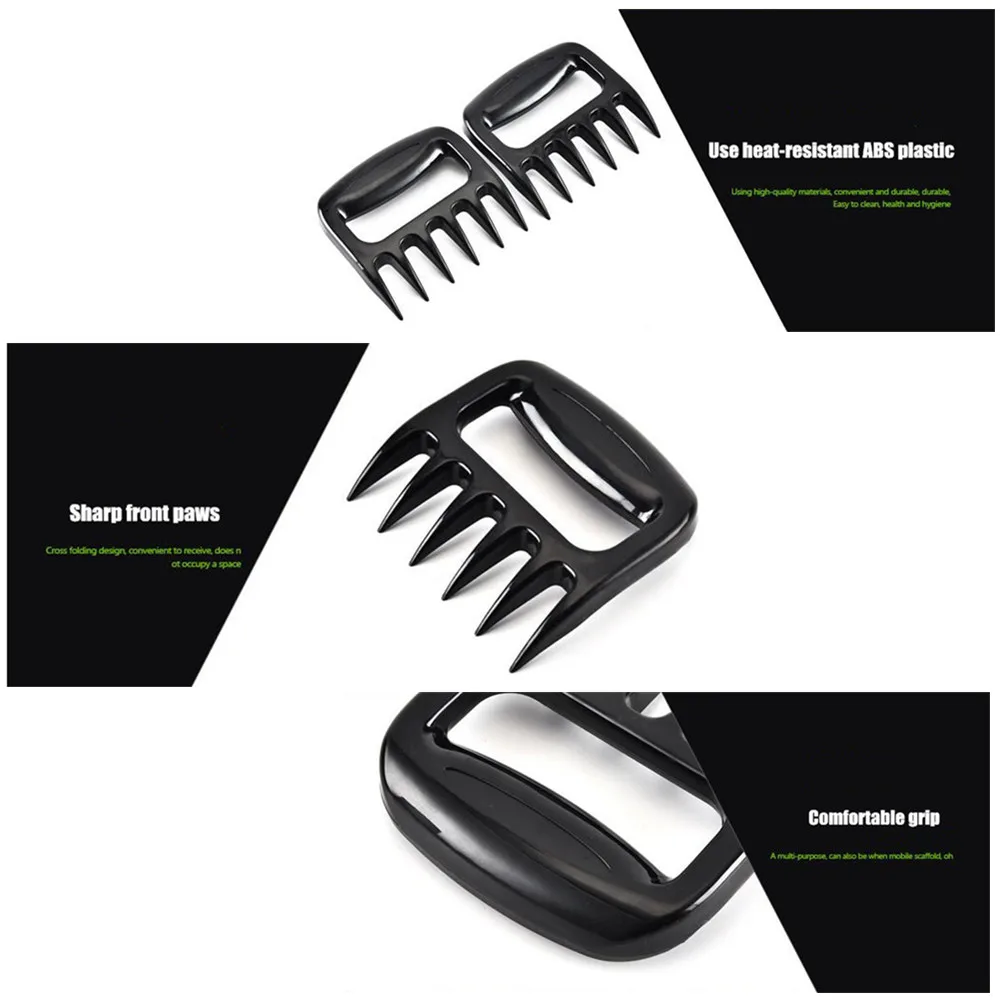 

2pcs/set Meat Shredder Barbecue Fork Bear Claw Meat Separator HandleKitchen Food Fork Meat Slicer BBQ Grill Meat Handler Kitchen