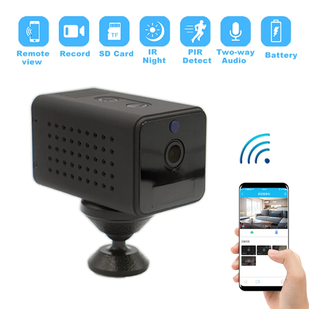 

Wireless Night Vision PIR Camera Espion Invisible 1080P HD Motion Detection Alarm WiFi Cam Long Battery Life Security Camcorder
