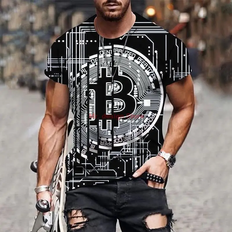 

New Men's Short Sleeve Loose 3D Print T-shirt Slim Round Neck Plus Size Casual Streetwear Fashion B Letter T Shirt For Men