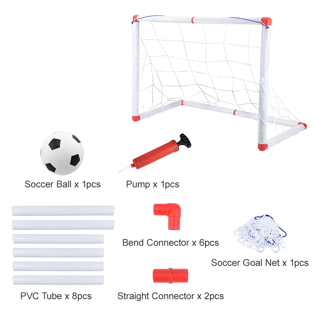 

Детский футбольный мяч для детей, комплект с сеткой/мячом и насосом, Высококачественная футбольная сетка для помещений, улицы, заднего двор...