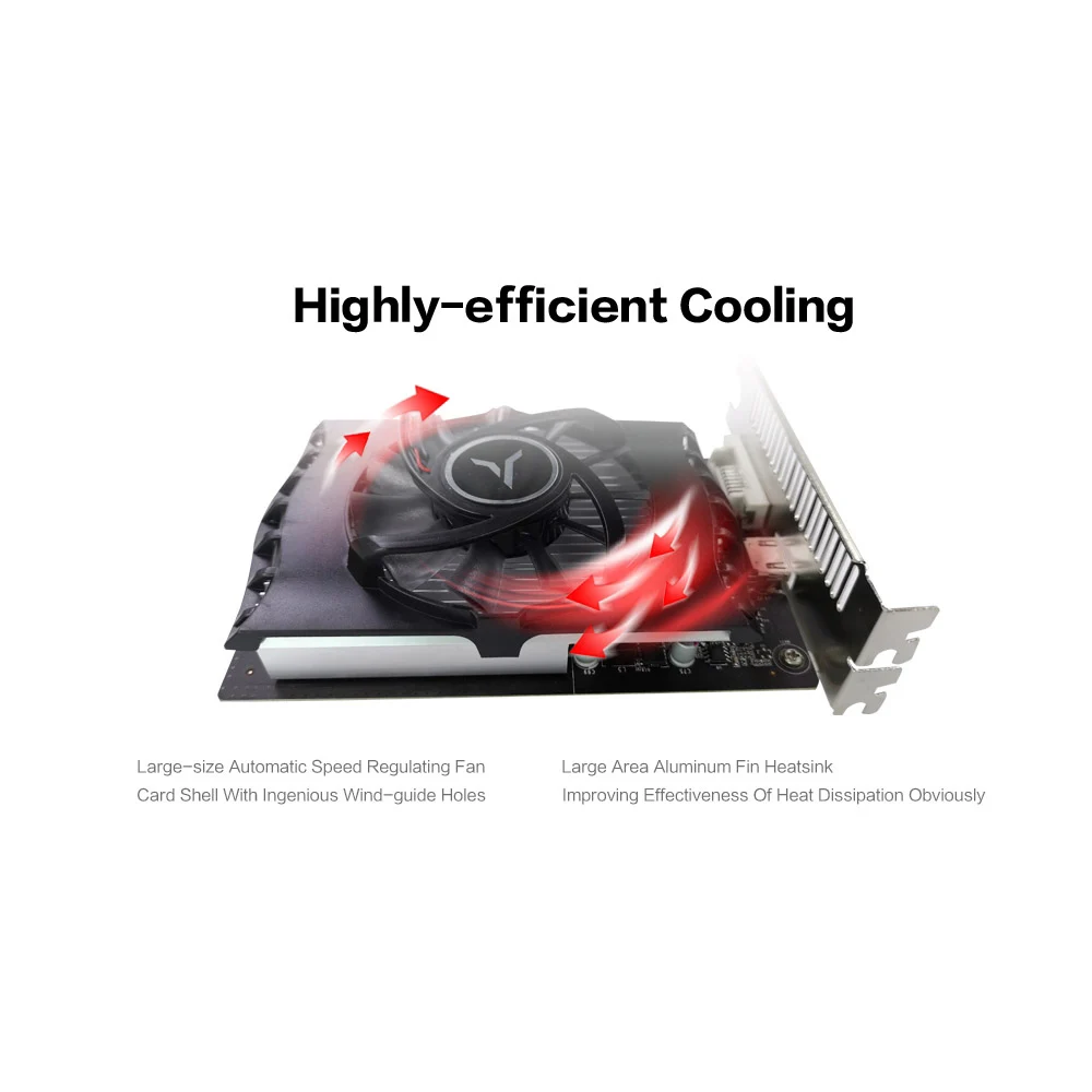 Отдельная видеокарта Yeston GT1030 2G D5 Extreme Edition для настольных компьютерных игр офиса и