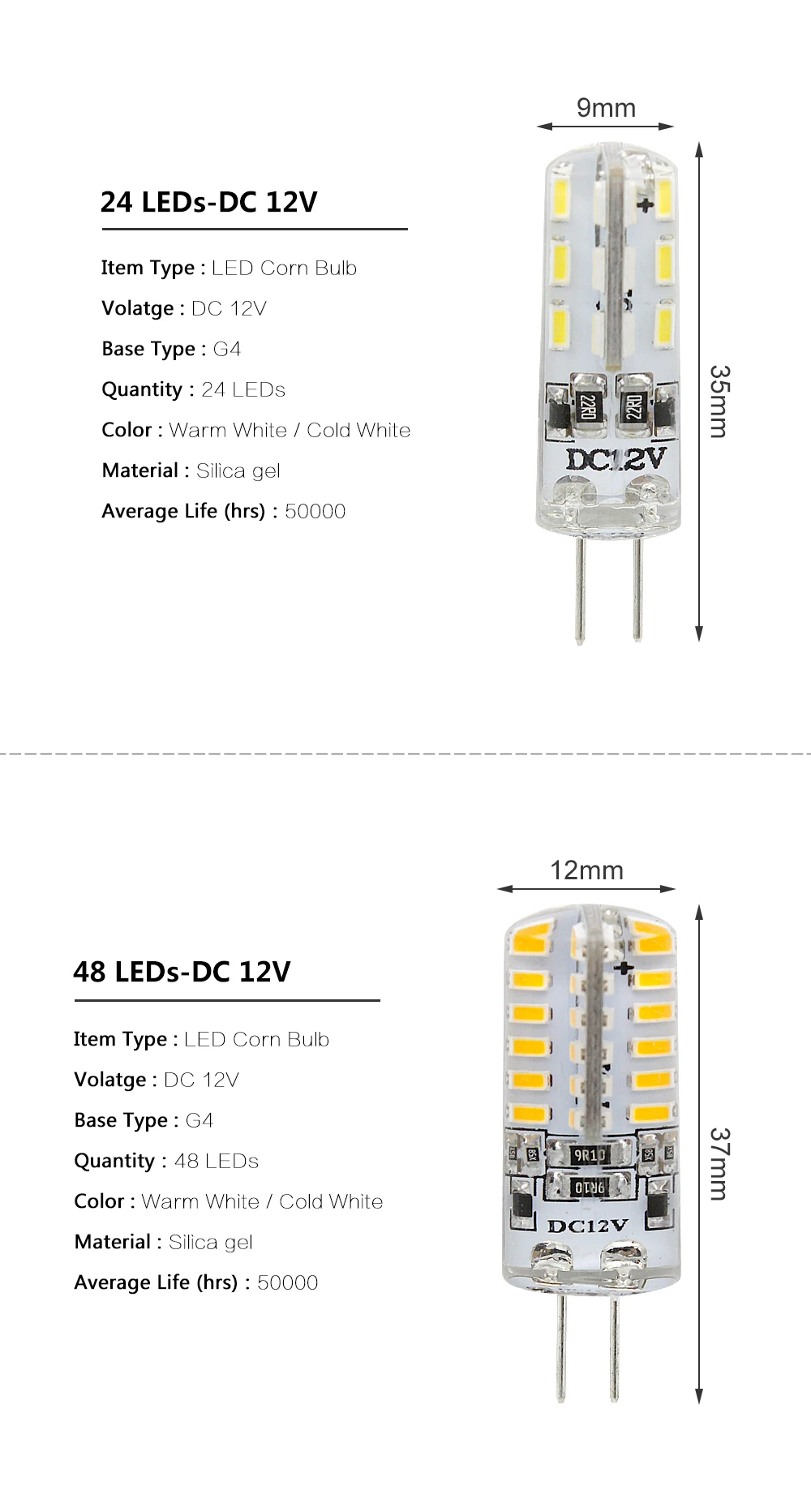 1 шт. CE& RoHs G4 Светодиодный светильник-кукуруза 220 В 110 В AC DC 12 В 3014 SMD Замена галогенной лампы Люстра светильник 24 32 48 64 104 светодиодный s