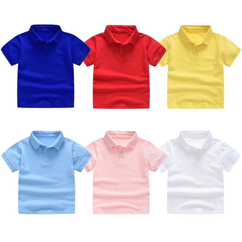 

Summer Comfortable Cotton Short Sleeve Kids Shirts Fashion Solid Color Baby Girls Boys Shirt 2-7 Years Toddler Children Clothing