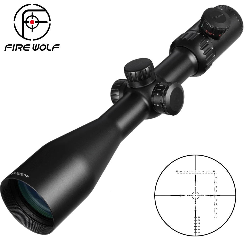 Fierwolf 4 20X50 SF Riflescope охотничья оптика прицелы регулируемые красные зеленые точки с