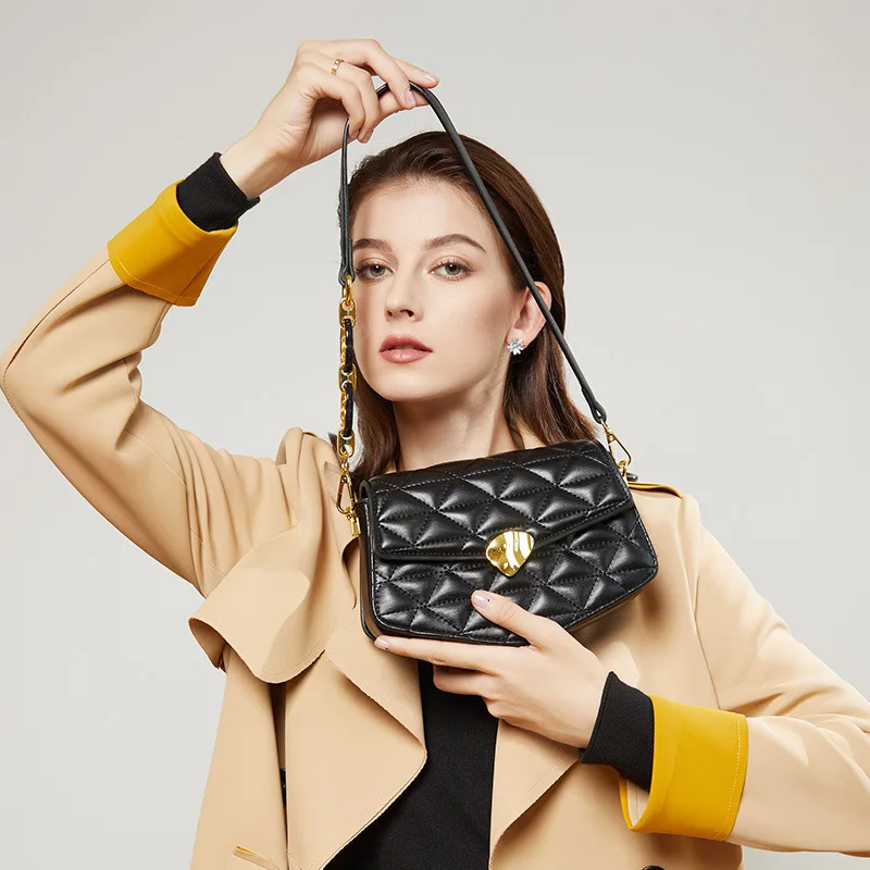 

Fashion Trend Luxury Designer Handbags For Women Leather Casual Bucket vintage Chain Shoulder Bags Korean Black Messenger Bag