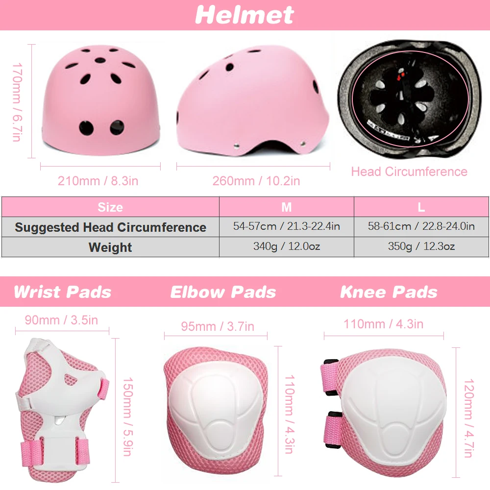 Детский лыжный набор шлемов 7 шт. защитное снаряжение Регулируемые Наколенники