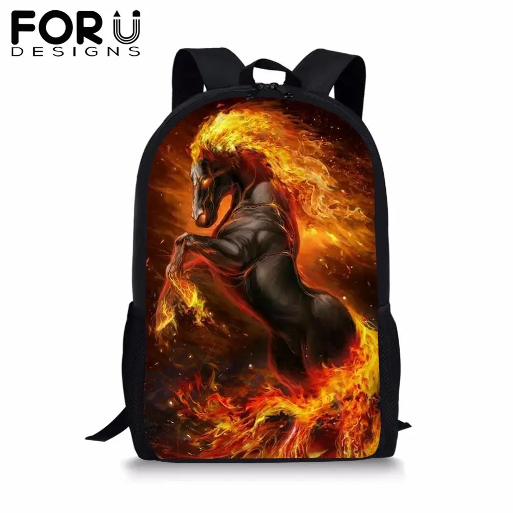 Хаки FORUDESIGNS/Лошадь Детский рюкзак с принтом комплект школьных сумок для подростков; нижнее белье для девочек, сумка для книг типа «сатчел» школьный рюкзак - Цвет: Хаки