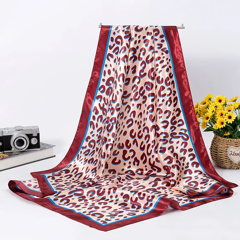 Мусульманский Хиджаб весна лето подарок Шелковый Атлас Благородный шарф