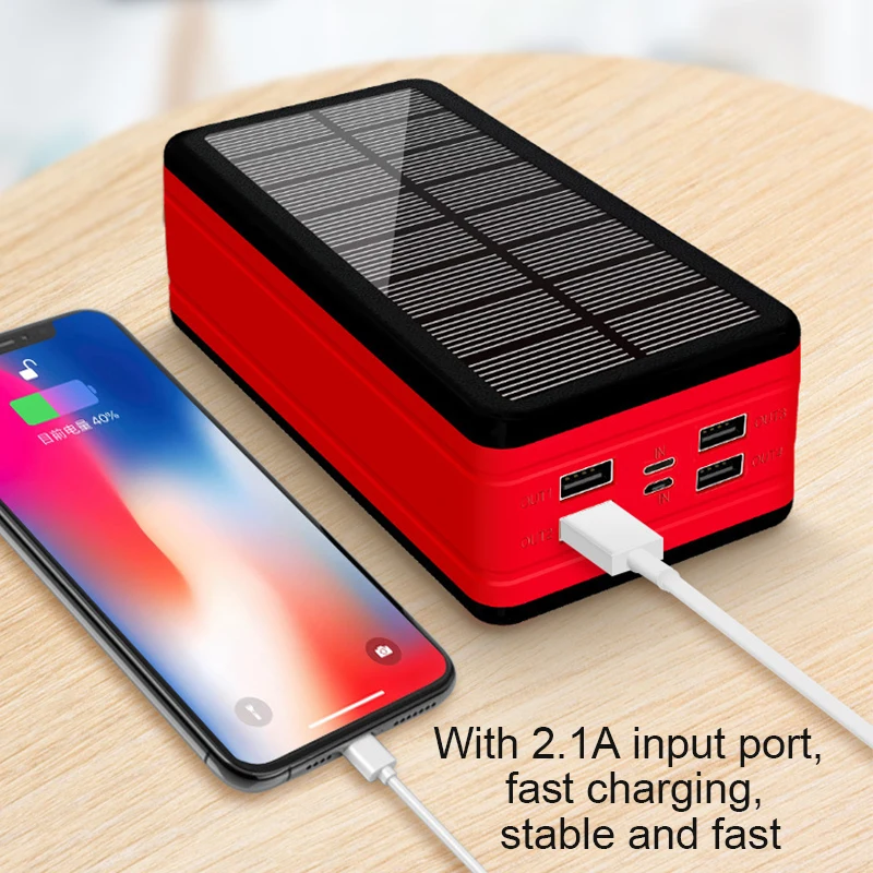 Внешний аккумулятор на солнечной батарее с 4usb-портами 99000 мАч | Мобильные