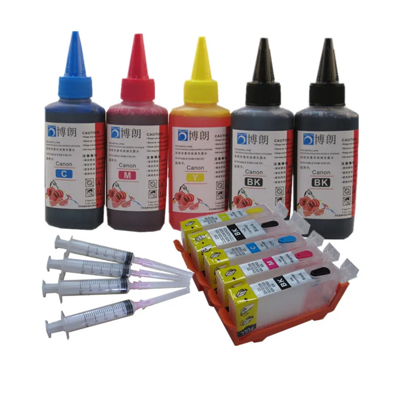Многоразовый картридж с чернилами для CANON IP4840/IP4940 IX6540 MG5140/MG5240/MG5340 MX714/MX884/MX894 5
