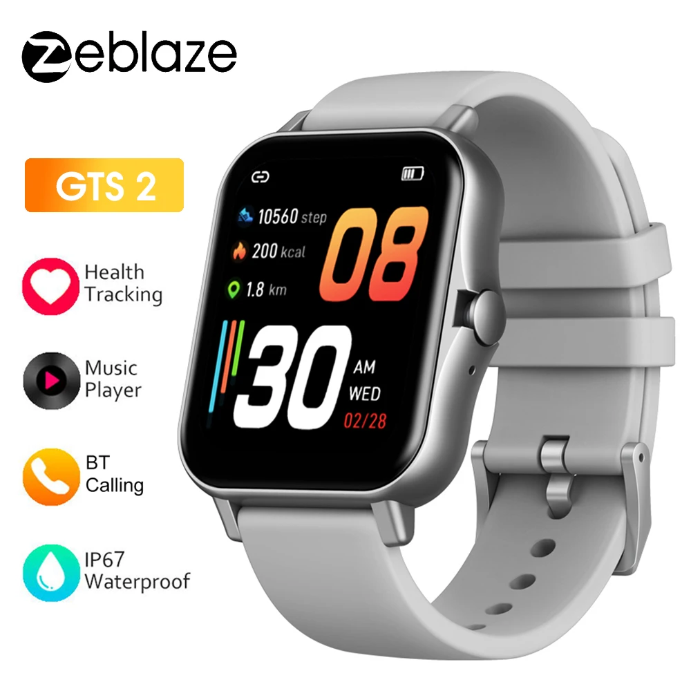 Zeblaze GTS 2 Smart Watch Music Player Receive/Make Call Heart Rate Long Battery Life Smartwatch For Android IOS Phone
