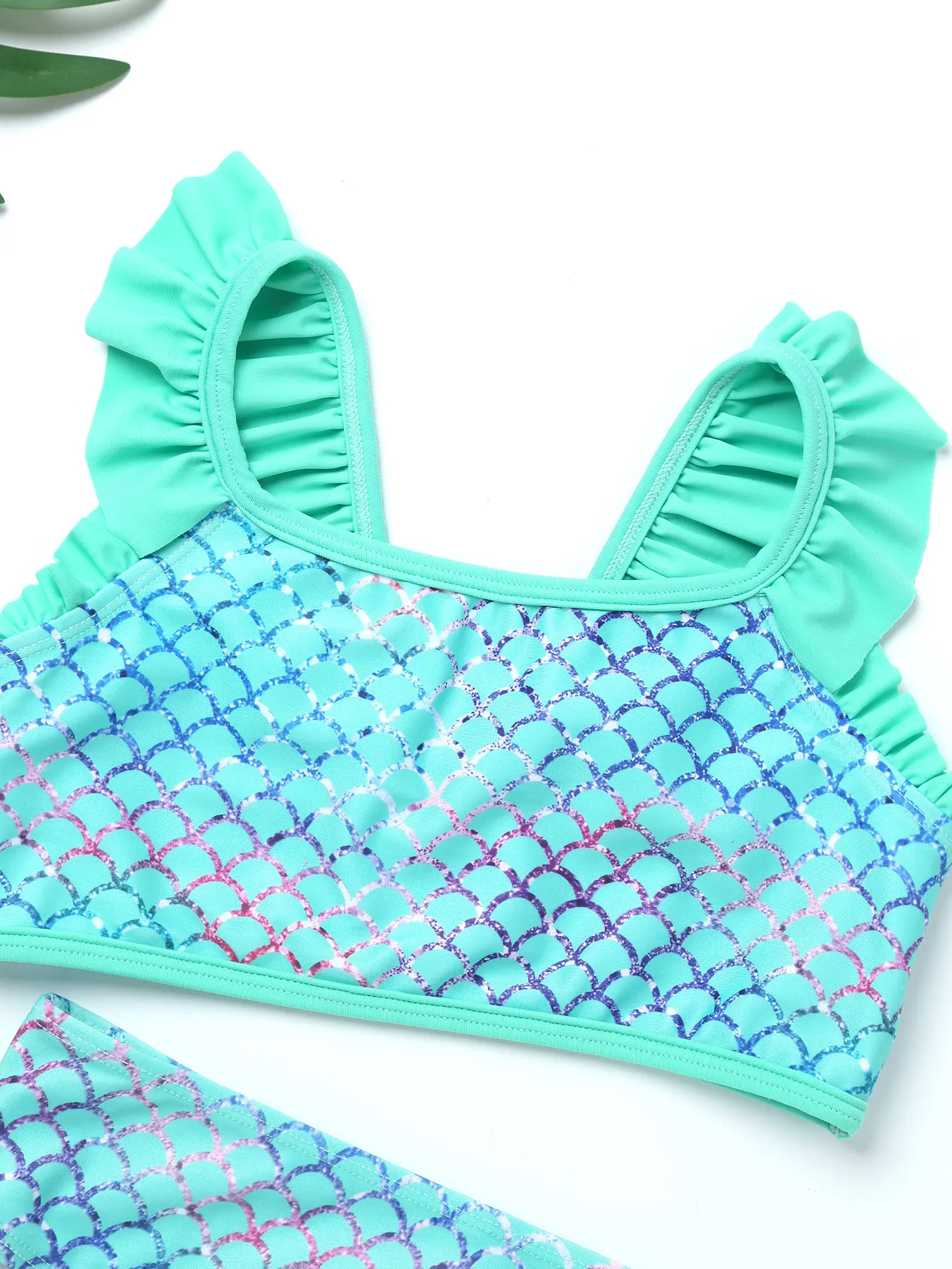 

Little Girls Two Pieces Swimsuits Swimwear Outfits Fish Scales Tankini Swimsuit Top with Briefs Set Summer Holiday Beachwear