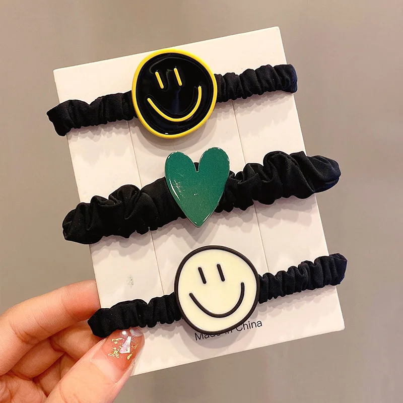 

Резинка для волос женская с улыбающимся лицом, модная эластичная заколка для волос, повязка на голову, аксессуар на голову, подарок