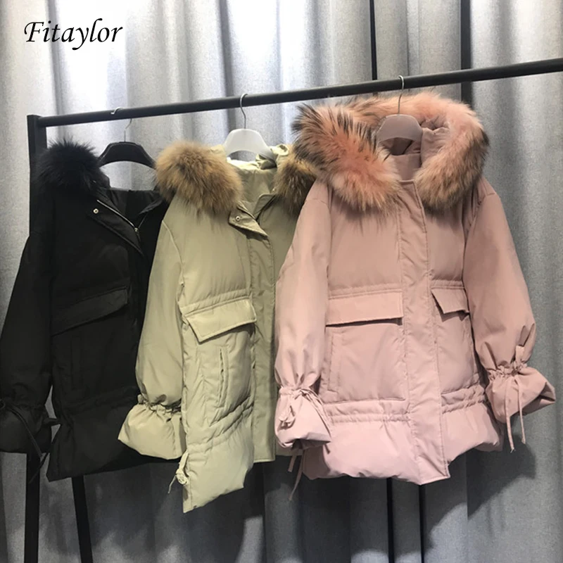 Fitaylor женские зимние куртки средней длины с хлопковой подкладкой пальто