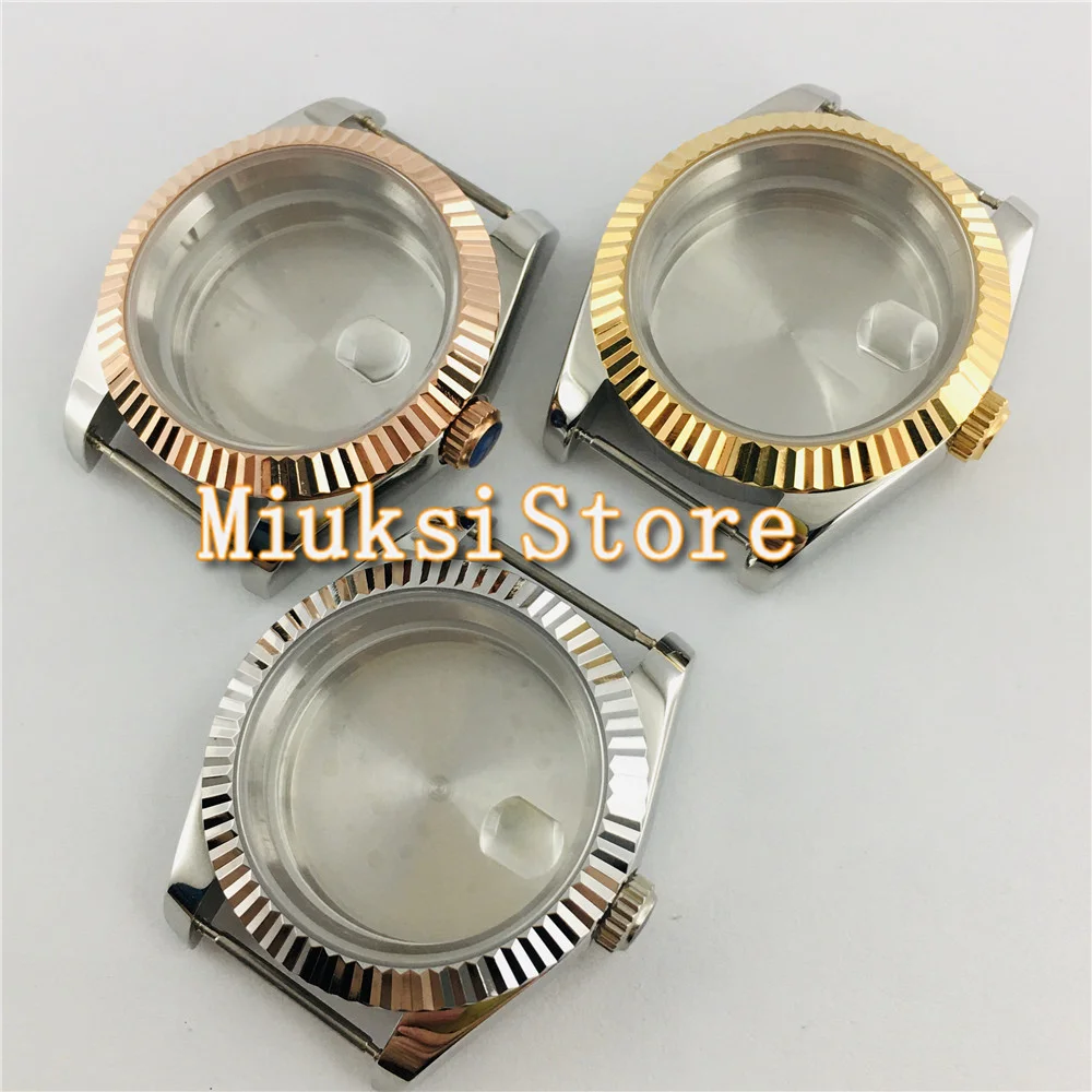 

36mm/40mm silver gold /silver case sapphire glass case fit NH35 NH36 ETA 2836 Miyota 8205 8215 821A Mingzhu DG2813 3804 movement