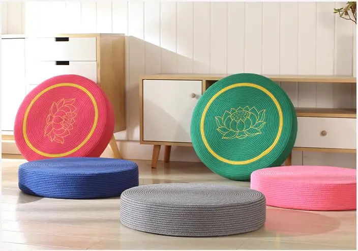 New Design Round Pouf Tatami Cushion Floor Cushions Meditation Yoga Mat Zafu Chair 40/45/50/60cm Height 6cm | Дом и сад