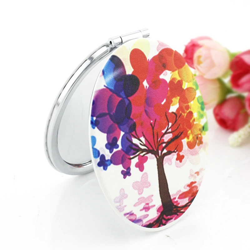 JWEIJIAO Valentine's Day just you and me Oval PU Vanity mirror romantic Mini gifts for women Makeup FQ846 | Красота и здоровье