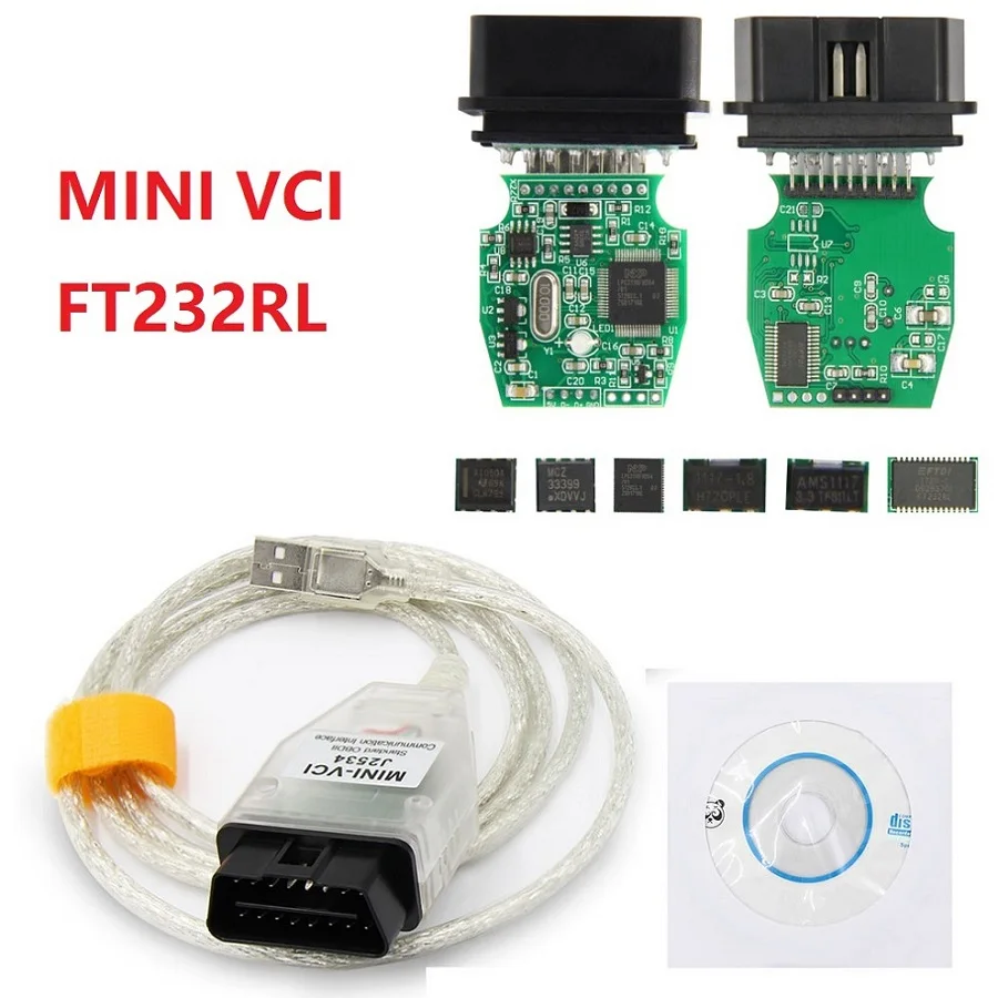 V14.10.028 Techstream VCI интерфейс для Toyota Mini VCI J2534 OBD2 сканер для Toyota TIS Mini-vci FT232RL диагностический кабель