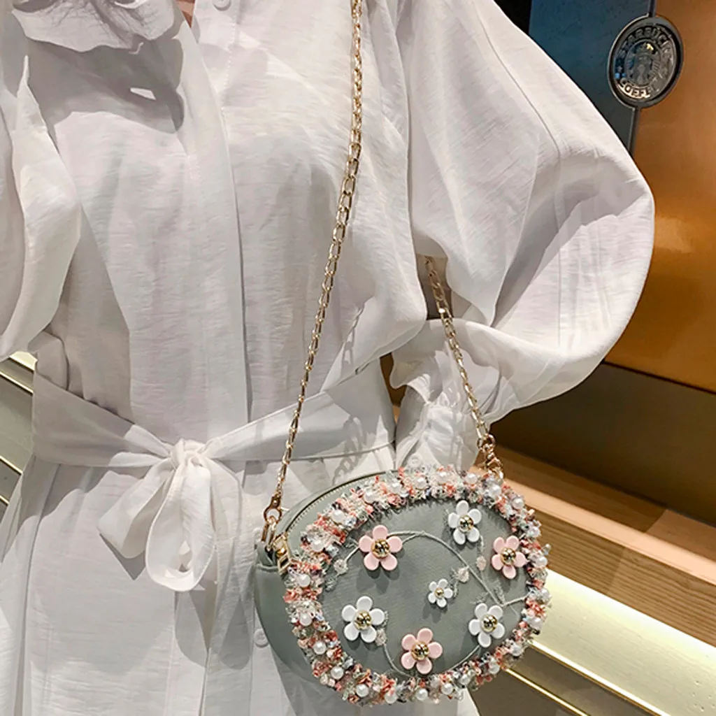 Кружевная сумка на плечо с цепочкой изысканная Женская однотонная мессенджер