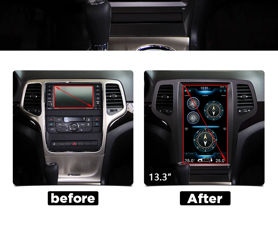 Автомагнитола Asvegen с вертикальным экраном для Jeep Grand Cherokee 2009-2013 13,3 ''Android 6,0 четырехъядерный gps мультимедийный dvd-плеер