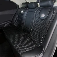 leather car seat cover crystal crown rivets auto seat cushion interior accessories universal front back seats covers car styling