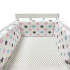 Бампер U-образный для детской кроватки, съемный Хлопковый бампер на молнии для новорожденных, безопасное ограждение для младенцев, защита для кроватки, унисекс