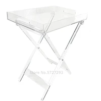 clear acrylic folding end table coffee desk single serving tray display stand decoration rack