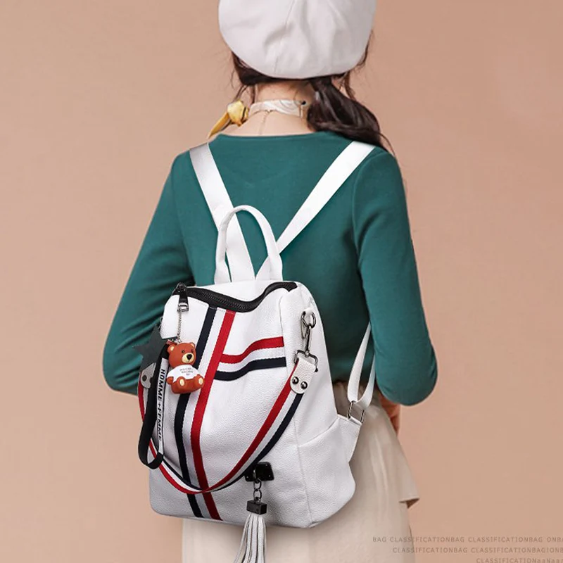 Роскошные женские рюкзаки высококачественный кожаный рюкзак с кисточками для