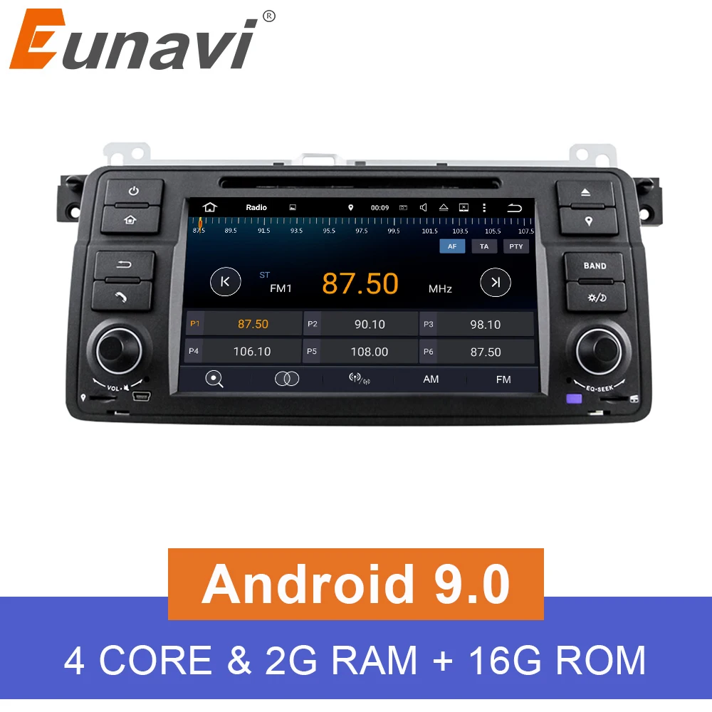 Eunavi четырехъядерный 1 Din Android 9 0 автомобильный DVD плеер для BMW E46 M3 с GPS навигацией