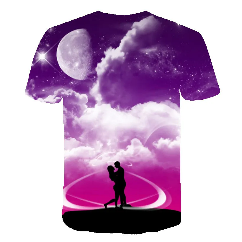 

3D Print Short Sleeve T-shirt Men Women Trend Cool Casual Top 2021 Mystery Galaxy Printing T-shirt