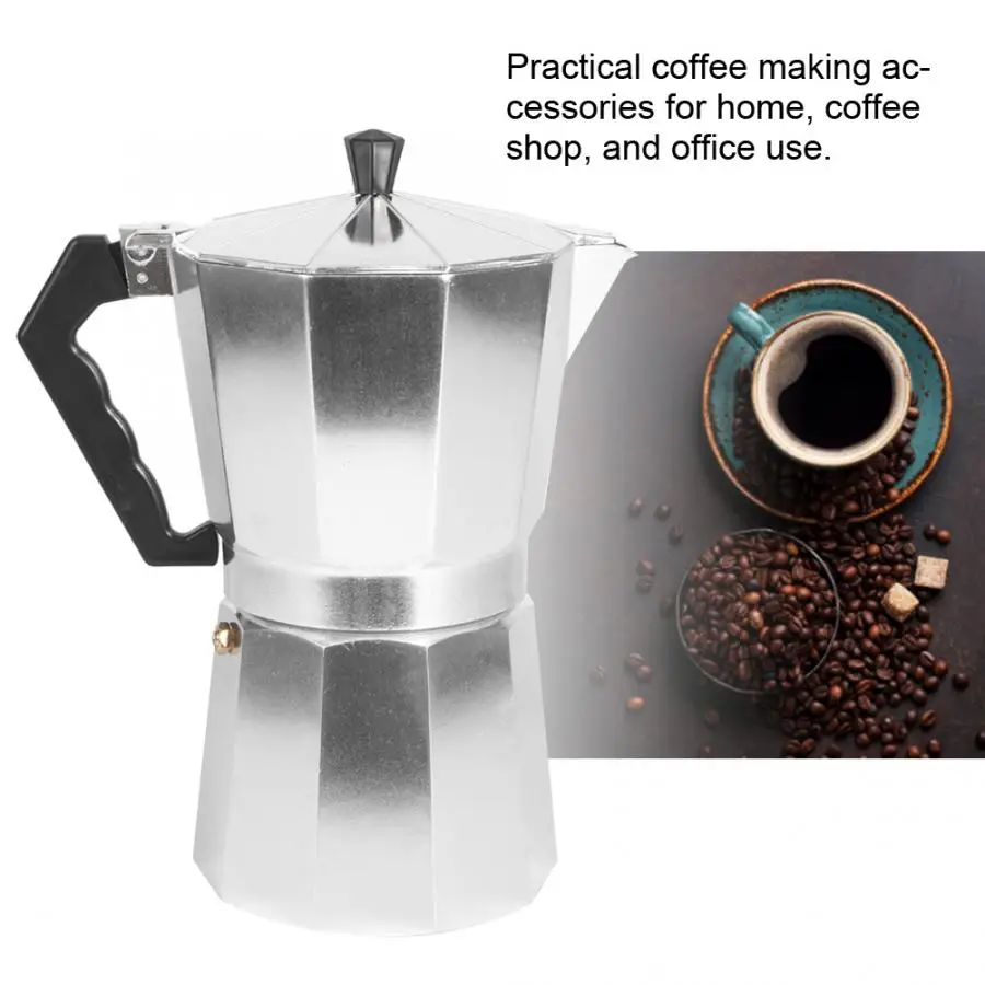 

Aluminium Octagonal Coffee Pot Kettle Coffee Maker Moka Pot for Home Coffee Shop Use Mocha Coffee Pot