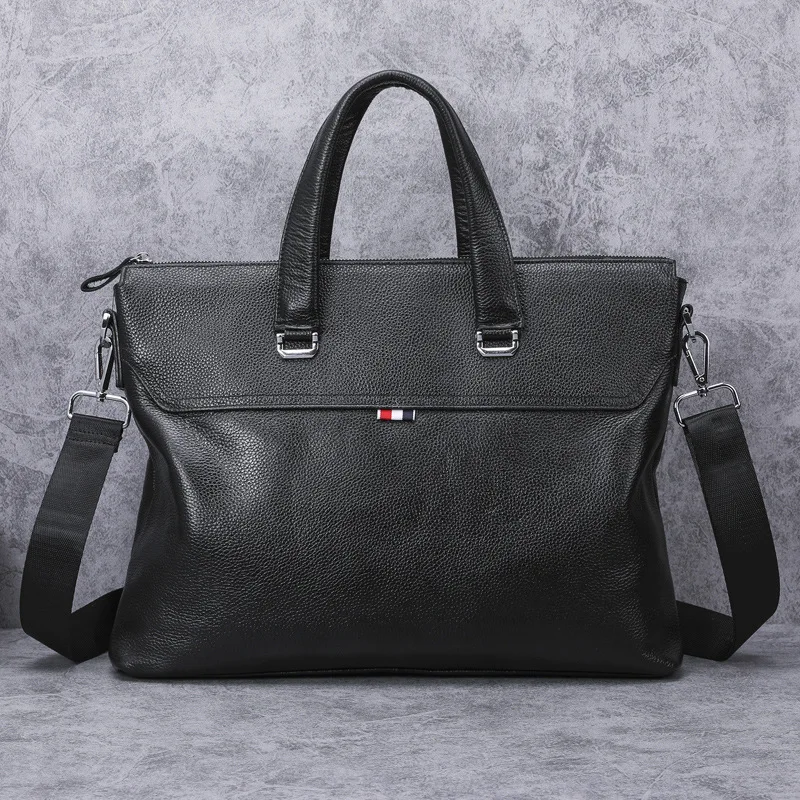

Man Genuine Leather briefcase Male Handbag Business Affairs Package Cross Section Cowhide Single Shoulder Oblique Satchel bag