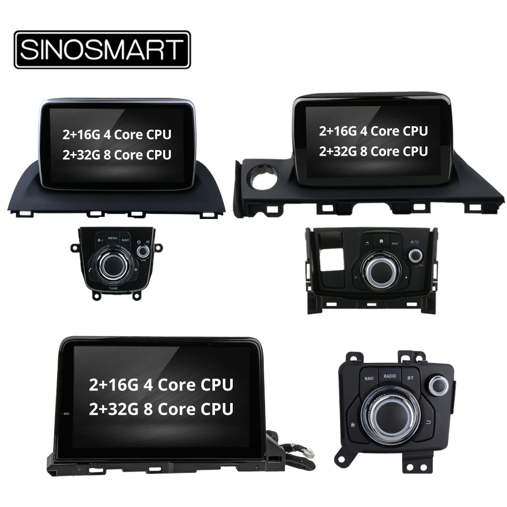 SINOSMART 4 ядра/8 ядерный процессор 2G Android 8,1 автомобильный gps-навигатор для Mazda 3 Axela-/Mazda 6 Atenza