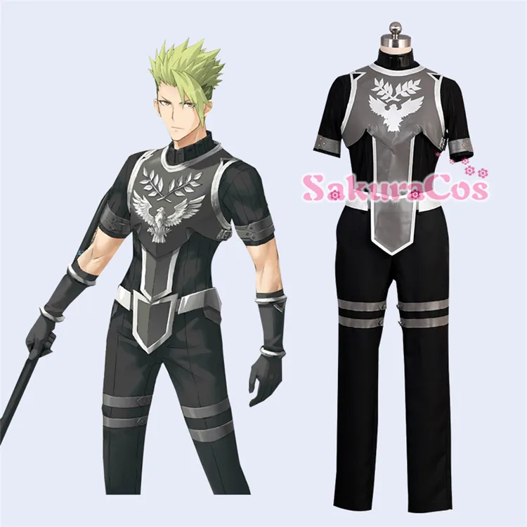 

Anime! Fate/GrandOrder FGO Achilles Battle Suit Gothic Uniform Cosplay Costume Halloween Custom made Any Size Free Shipping