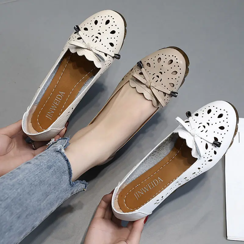 New 2021 Hot High Top Casual Shoes Women Cute Sweet Comfy Leather Loafers Autumn Flats Tenis Feminino Mother Walking Footwear