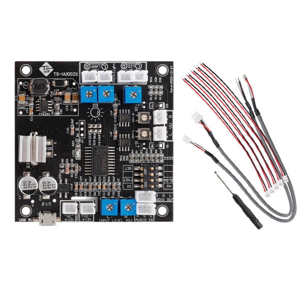 

Multifunctional TS-VU002B Stereo Audio Amplifier Driver Board Adjustable DB VU Level Indicator Meter Drive Module with Backlight