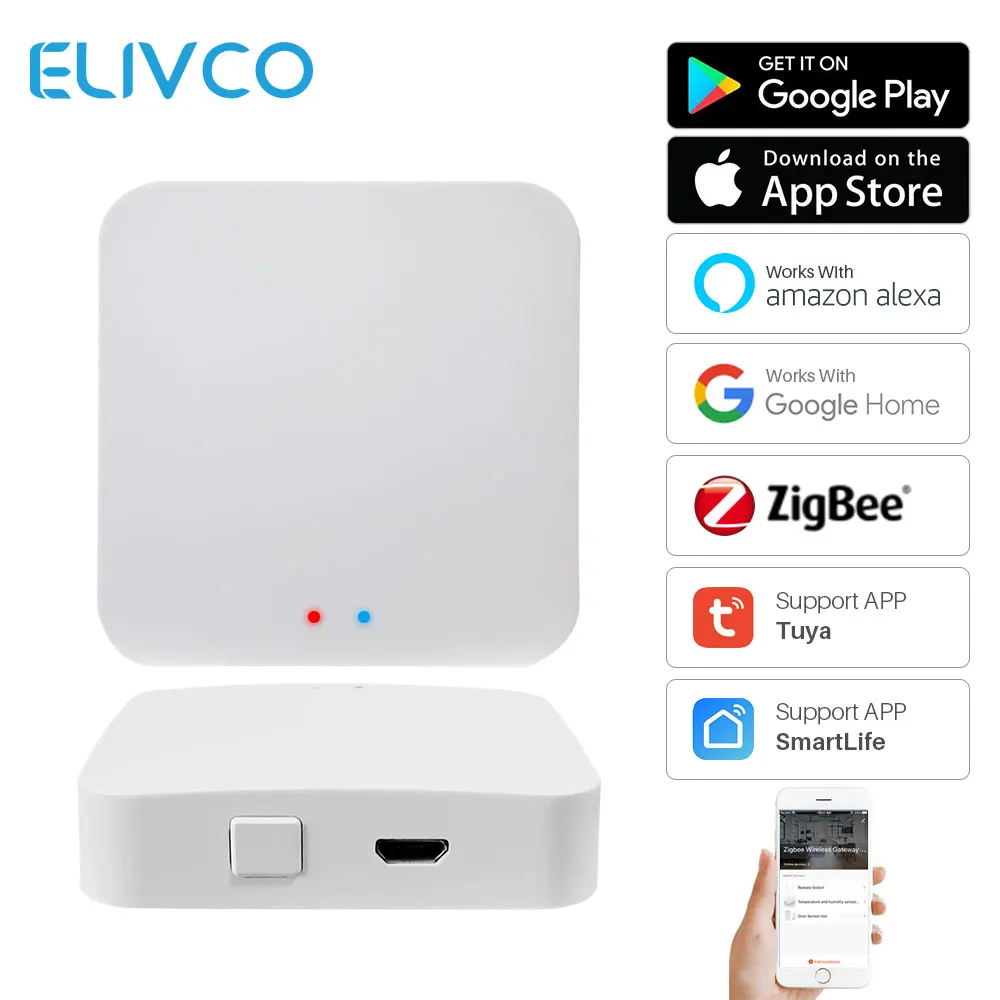 

Смарт-хаб Tuya ZigBee 3,0, беспроводной пульт дистанционного управления для умного дома, работает с приложением Alexa Google Home