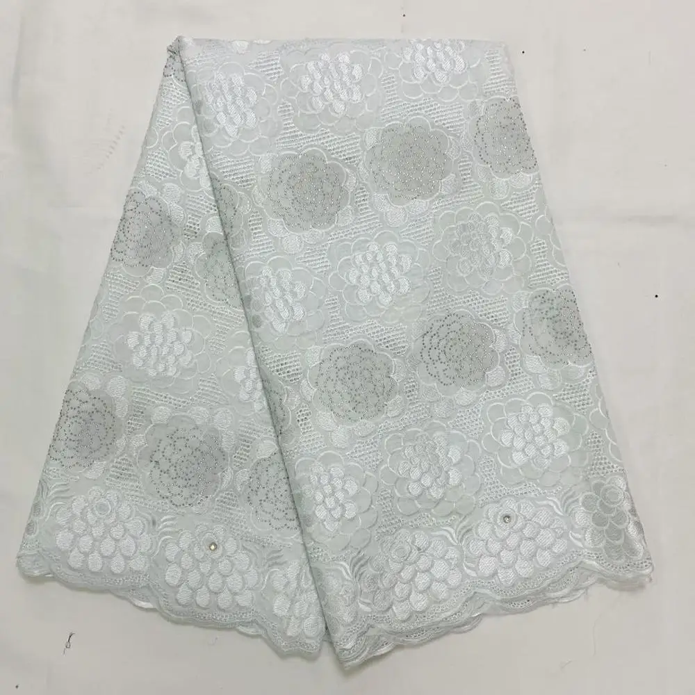 Белая африканская сухая кружевная ткань 2020 Высокое качество Кружева Тюль чистое
