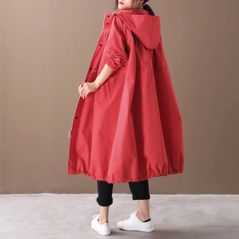 Женский Тренч Осень зима большой размер свободное повседневное пальто новинка
