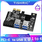 TISHRIC PCI Express множитель PCIE от 1 до 4 Райзер множитель PCIE Express X16 PCI-E до USB 3,0 Майнер биткоинов Райзер для видеокарты