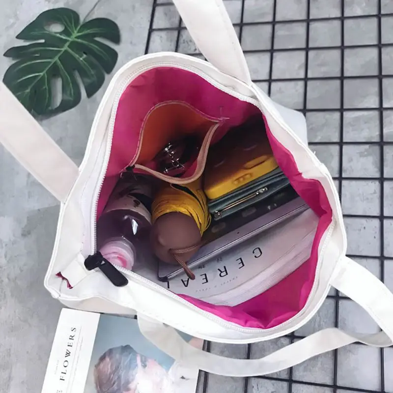 Женская сумка тоут из парусины с милым принтом через плечо для покупок