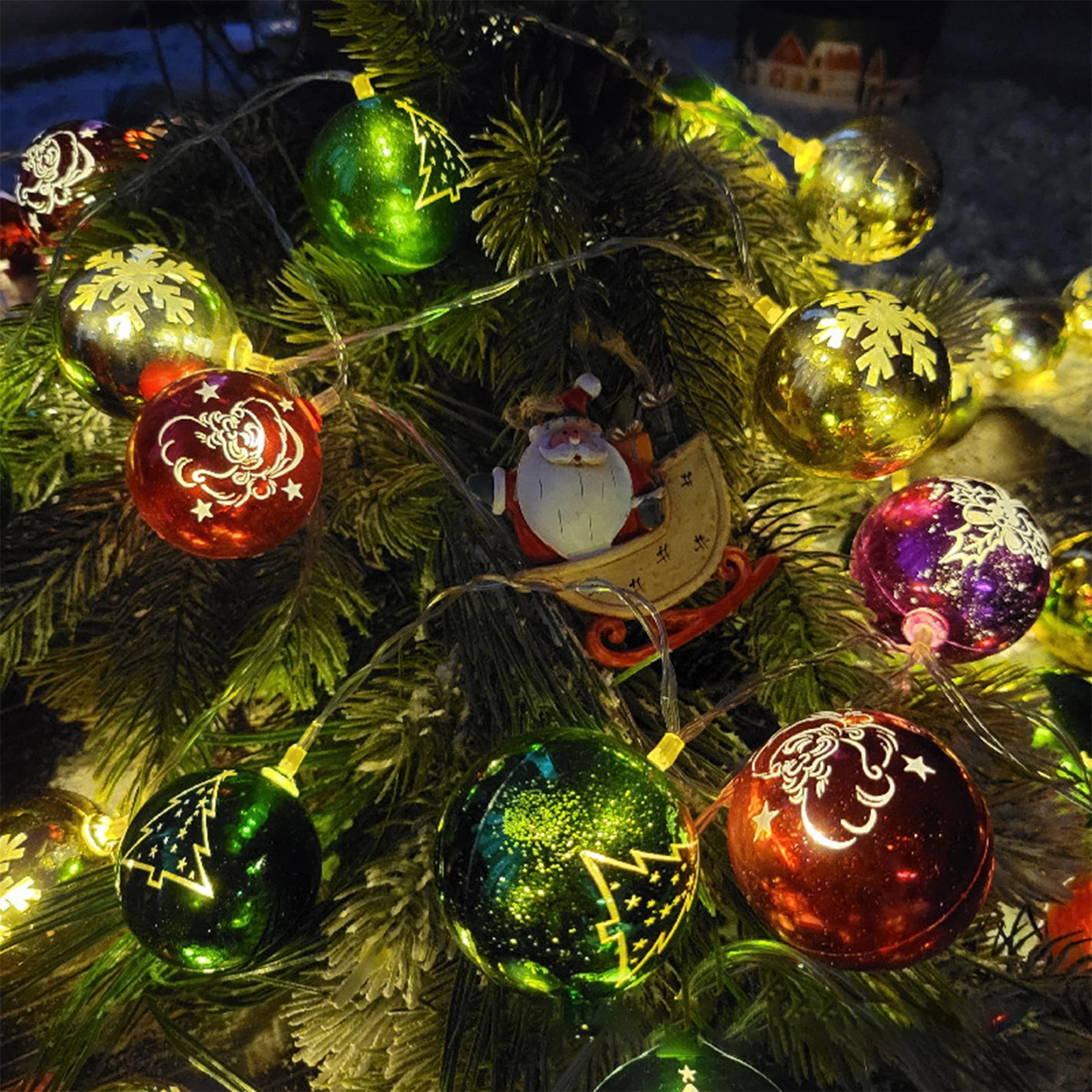 

Christmas Ball Light String 3M 20 LED Outdoor Light Christmas Tree Light String Ball Waterproof Light Holiday Party Decoration