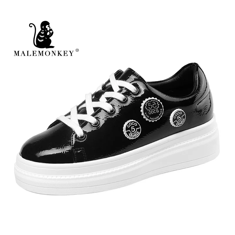 Женские кроссовки на шнуровке MALEMONKEY Белые Повседневные дышащие плоской подошве