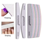 Профессиональная пилка для ногтей 80100, 100150, 100180, полумесяц, наждачная бумага, шлифовальный баф для ногтей, инструменты для полировки и дизайна ногтей