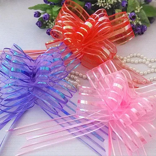 10Pcs Organza Ribbon Pull Bows Ribbons Flower Wrappers Wedding Party Car Decoration DIY Gift Room | Дом и сад