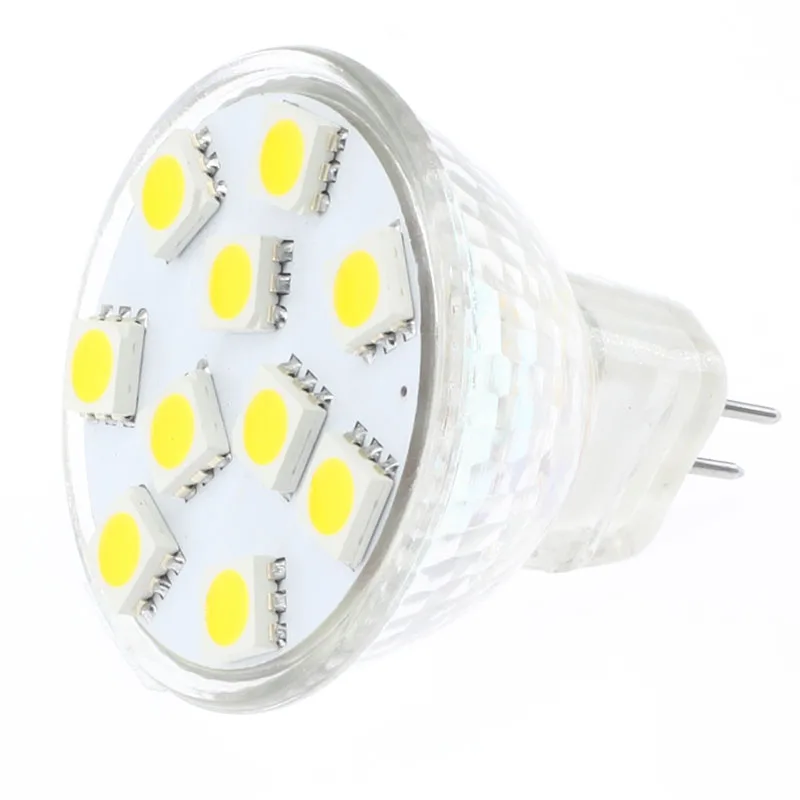 Светодиодный Домашний Светильник MR11 10 светодиодов 5060 SMD 12 В 24 белый теплый 2 Вт