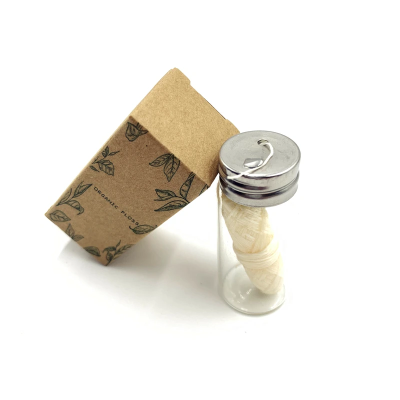 Organic Bamboo Fibre with Activated Charcoal Floss Zero waste Glass Jar natural silk spools bamboo dental floss - Цвет: Черный