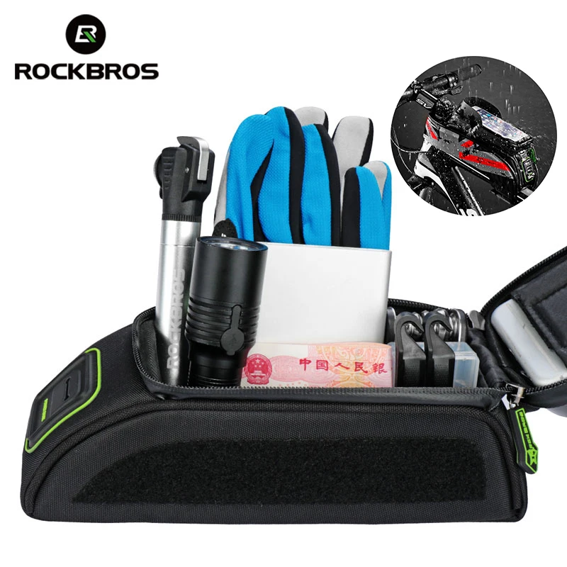 ROCKBROS велосипедная сумка MTB шоссейная велосипедная сумка непромокаемая с сенсорным экраном велосипедная передняя Труба каркасная сумка 5,8/6,0 чехол для телефона Аксессуары для велосипеда