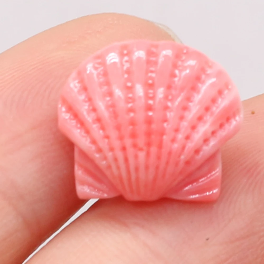 

10 PCS Pink Coral Beads Scallop Shape Through Hole for Making Jewelry Necklace Earrings Bracelet Accessories Gift